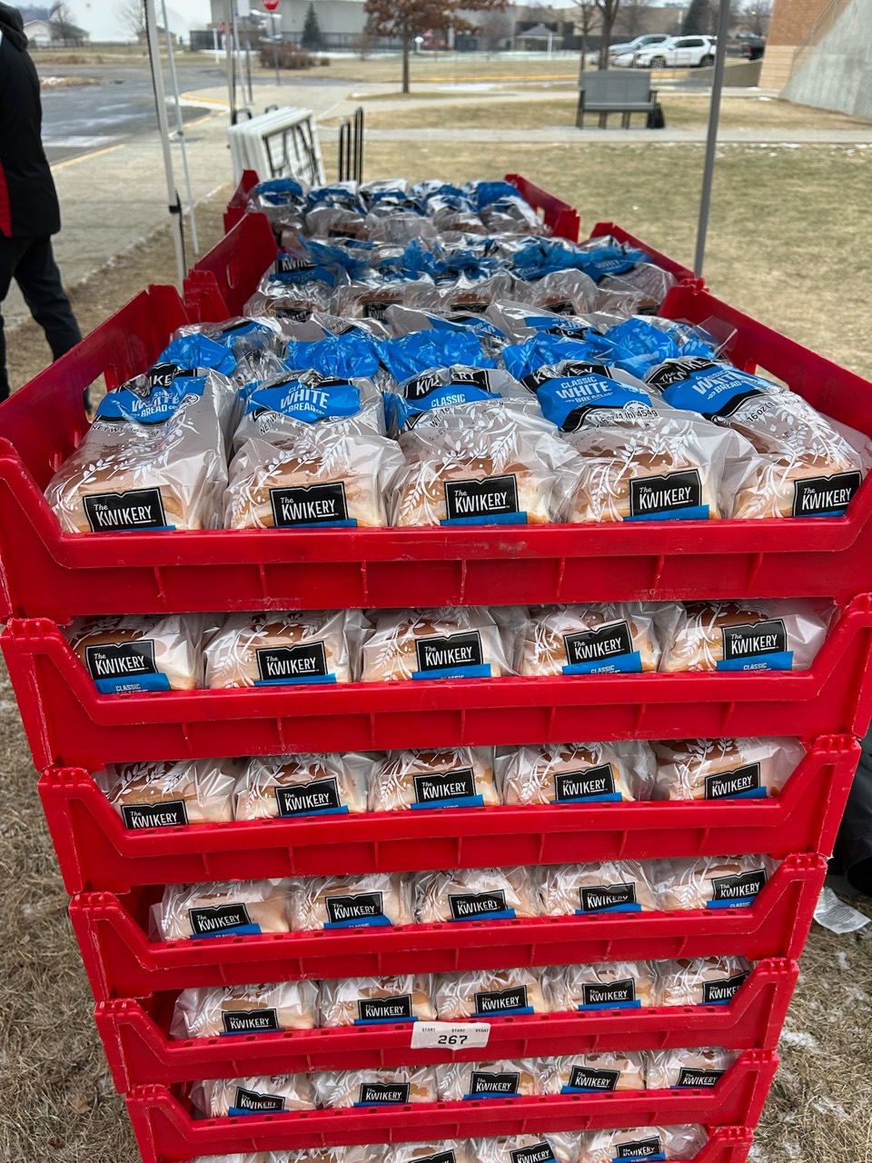 Fresh bread ready to be included with family grocery deliveries